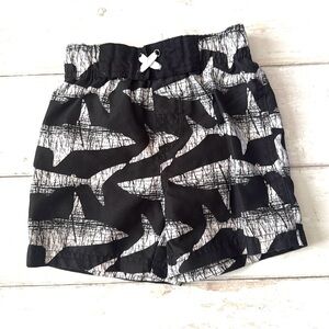 Baby Boys 12m Swimsuit Swim Trunks Black White Shark Print Kids Circo Brand